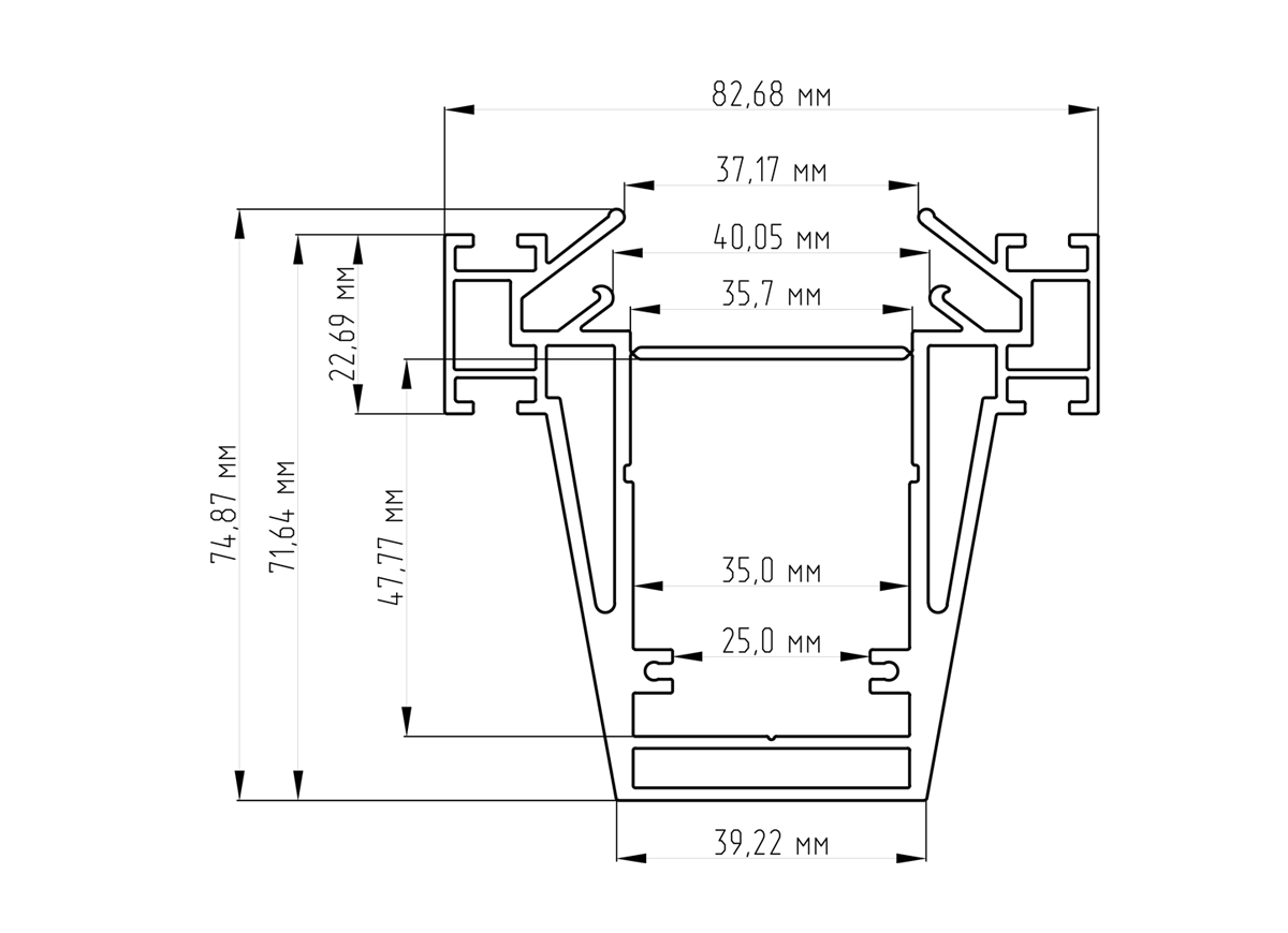 Встраиваемый алюминиевый профиль Donel DN18521H3RAL9003 в Санкт-Петербурге