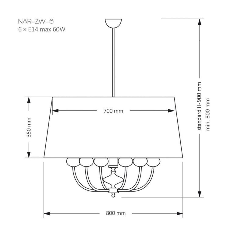 Подвесная люстра Kutek Mood Narni NAR-ZW-6 (CZ) в #REGION_NAME_DECLINE_PP#