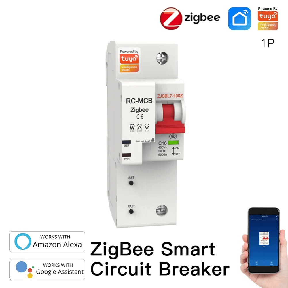 Выключатель Moes Zigbee circuit breaker 1P 16A ZCB-SC-1P16 в #REGION_NAME_DECLINE_PP#