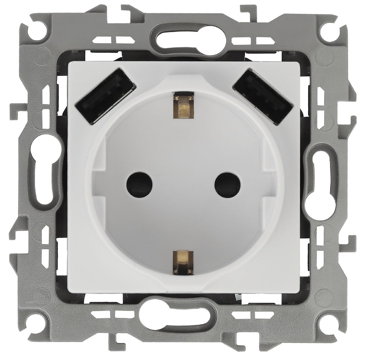Розетка 2P+E со шторками и 2xUSB Эра 12-4109-01 Б0047840 в Санкт-Петербурге