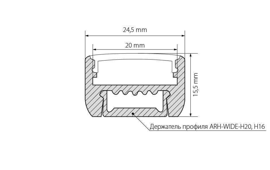 Профиль Arlight ARH-WIDE-H16-2000 ANOD 018816 в Санкт-Петербурге