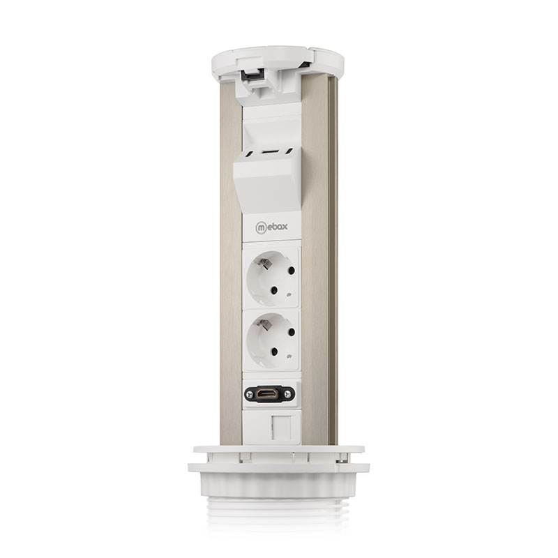 Блок розеток 12J (2 секции, USB type A+C + RJ45 + HDMI) беспроводная зарядка Mebax 00-00002598 в Санкт-Петербурге