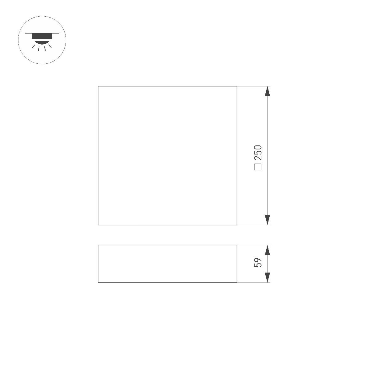 Потолочный светильник Arlight IM-QUADRO-EMERGENCY-3H-S250x250-28W Day4000 (WH, 120 deg, 230V) 041005 в Санкт-Петербурге