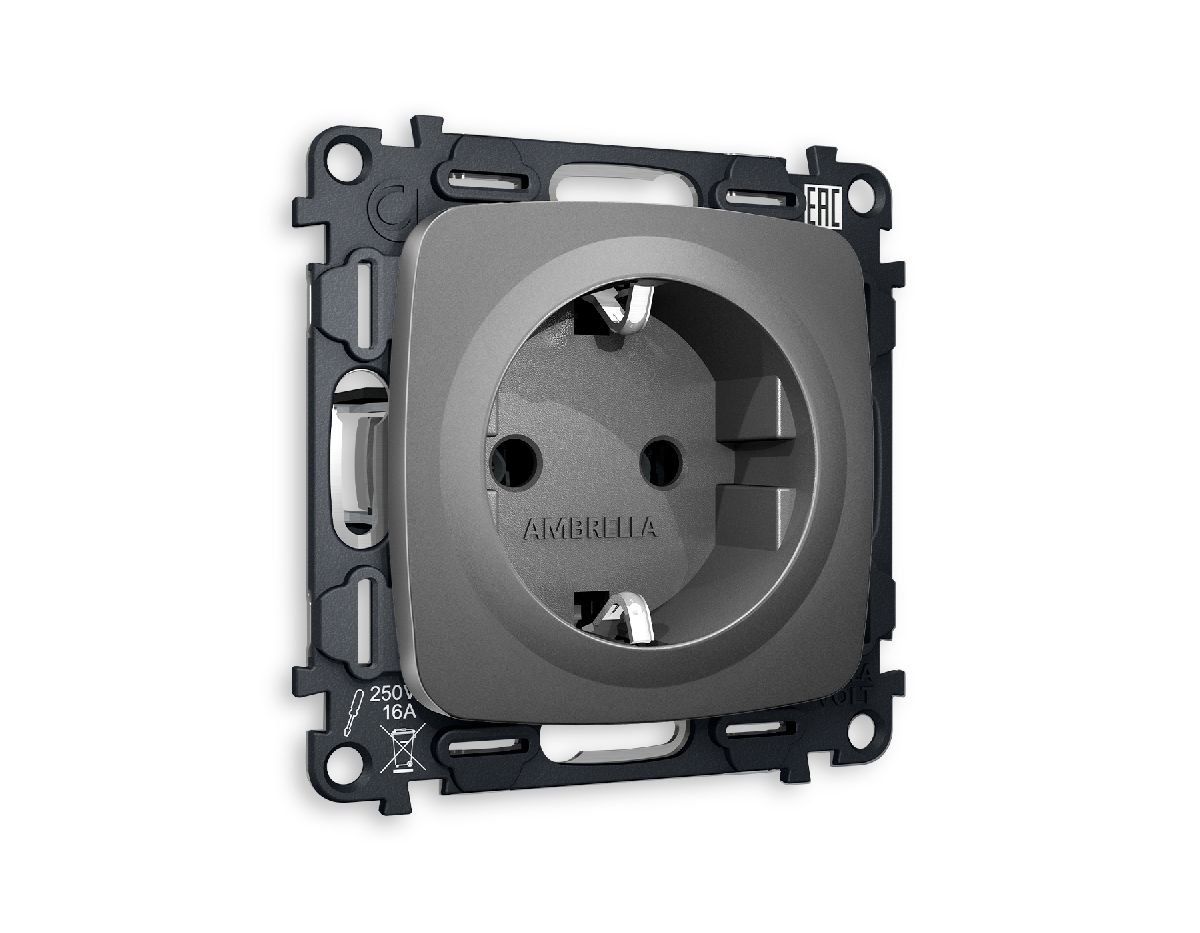 Комплект механизма розетки с/з на винтовых зажимах Ambrella Volt Omega MO656010 в Санкт-Петербурге