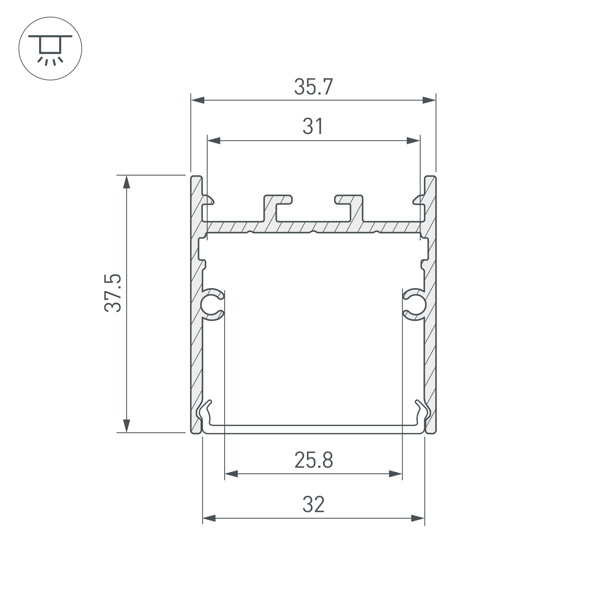 Алюминиевый профиль Arlight SL-LINE-3638-LW-2000 ANOD 038362 в Санкт-Петербурге