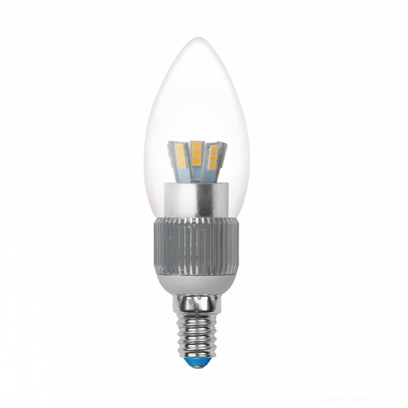 Лампа светодиодная диммируемая (08746) Uniel E14 5W 4500K прозрачная LED-C37P-5W/NW/E14/CL/DIM в Санкт-Петербурге