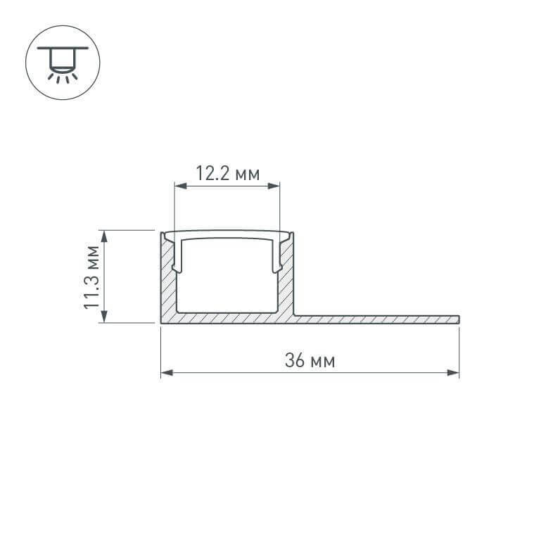 Профиль Arlight ARH-DECORE-S12-LINE-EDGE-2000 ANOD 023894 в Санкт-Петербурге