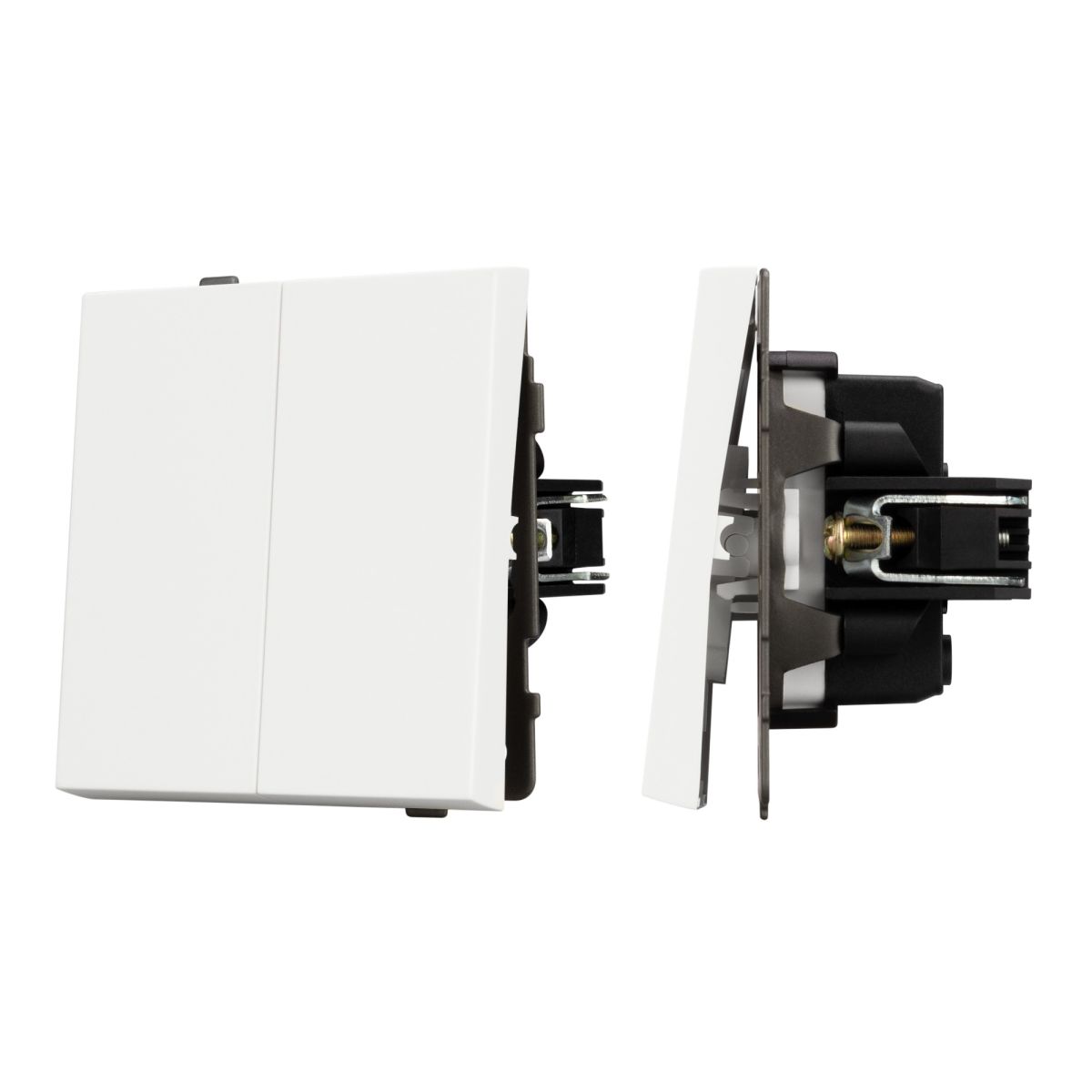 Механизм выключателя двухклавишный непроходной Arlight SWT-TENDO-MK02-SFPL-WH (230V, 10A) 054547 в Санкт-Петербурге