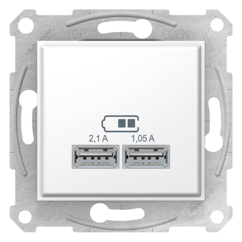 Розетка компьютерная 2xUSB Schneider Electric Sedna 2,1A SDN2710221 в Санкт-Петербурге