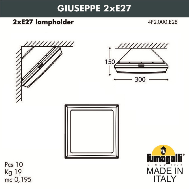 Настенный светильник Fumagalli Guizeppe 4P2.000.000.LYF1R в Санкт-Петербурге