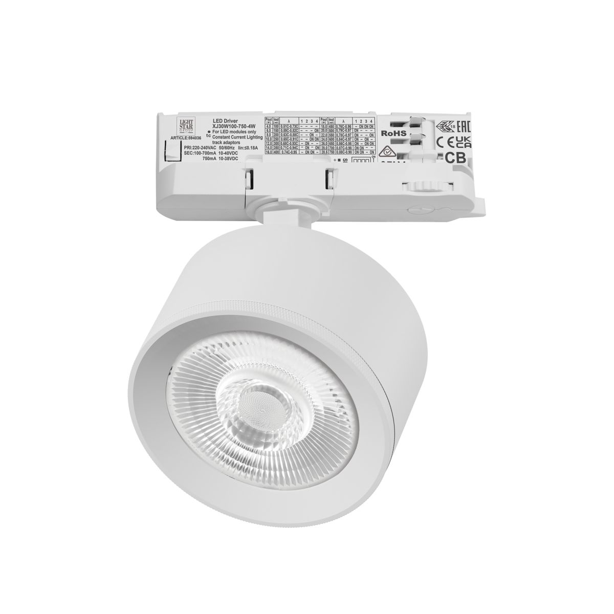 Трековый трехфазный светильник Quattro LED 60G с адаптером Lightstar Alta Pro A5546QT60G в Санкт-Петербурге