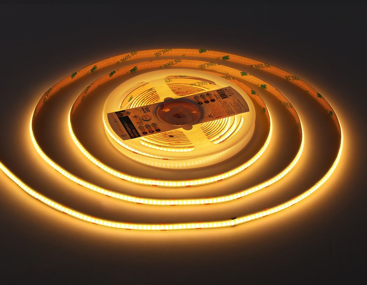 Светодиодная лента Ambrella Light Illumination COB 608Led/ 12W m/ 24V IP20 CCT 3000-6500K/ 5m*8mm*2.2mm (3 конт.) GS4901 в Санкт-Петербурге