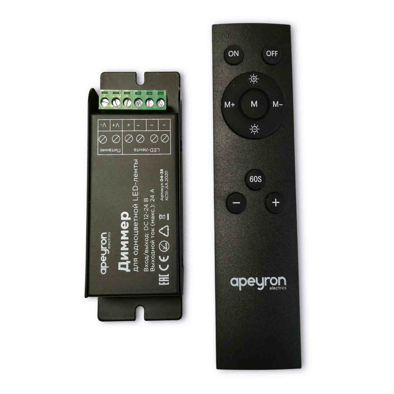 Диммер Apeyron 12/24В 288/576Вт 3 канала*8А IP20 пульт easy control радио 04-38 в Санкт-Петербурге