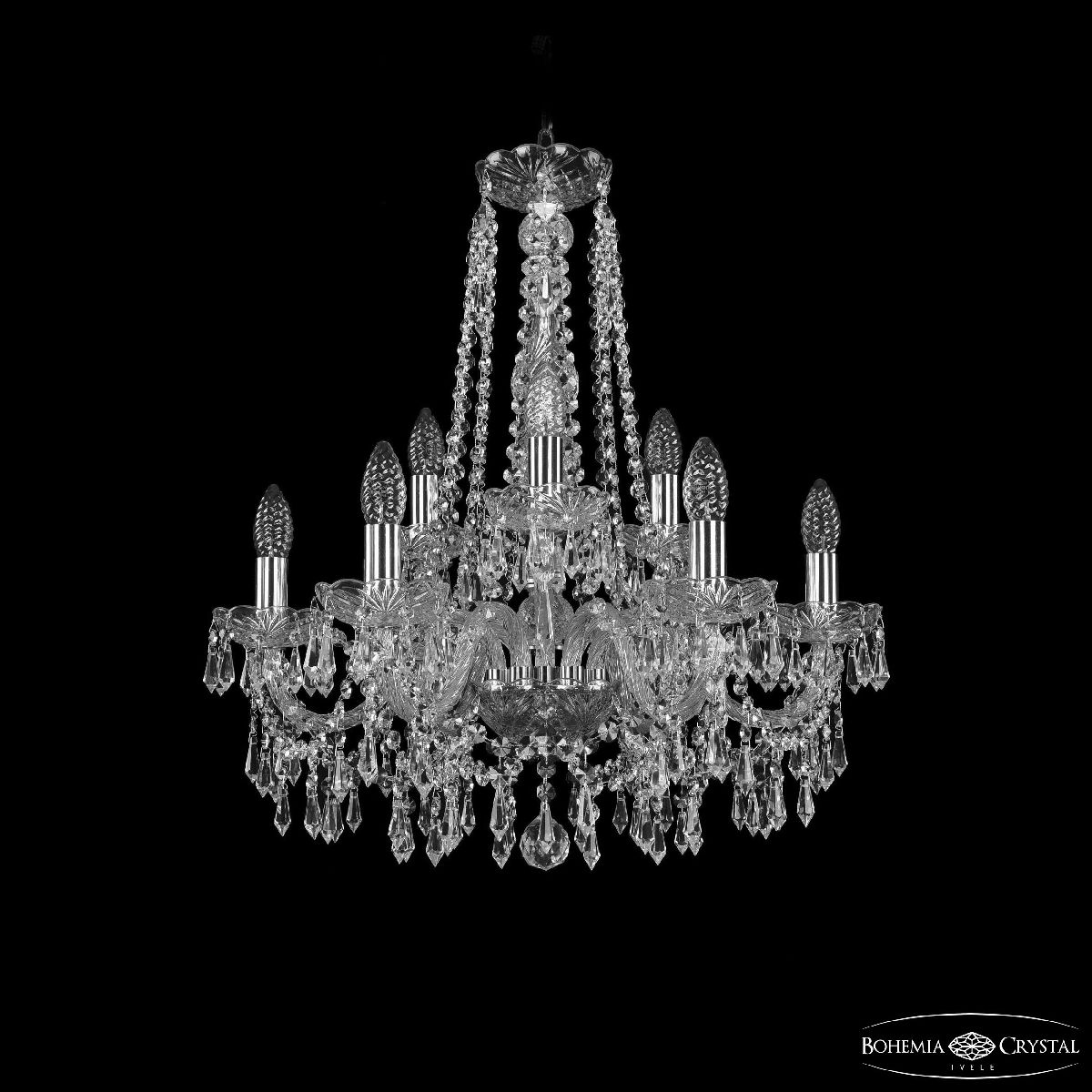 Подвесная люстра Bohemia Ivele Crystal 1403/6+3/195/h-60 Ni в Санкт-Петербурге