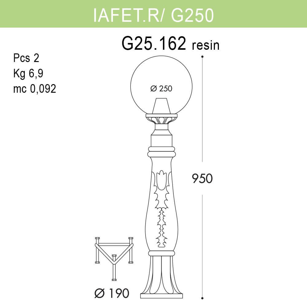 Уличный светильник Fumagalli Iafaetr/G250 G25.162.000.AXE27 в Санкт-Петербурге