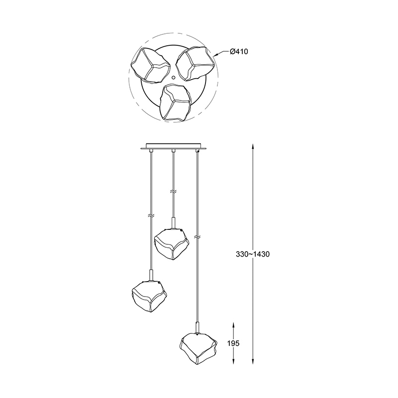 Подвесной светильник Zumaline ROCK P0488-03D-B5HF в #REGION_NAME_DECLINE_PP#