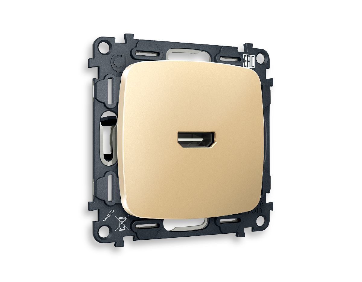Комплект механизма розетки HDMI 2.0 40V/500mA 2.0GHz 5-18Gbit/s Ambrella Volt Omega MO614010 в Санкт-Петербурге