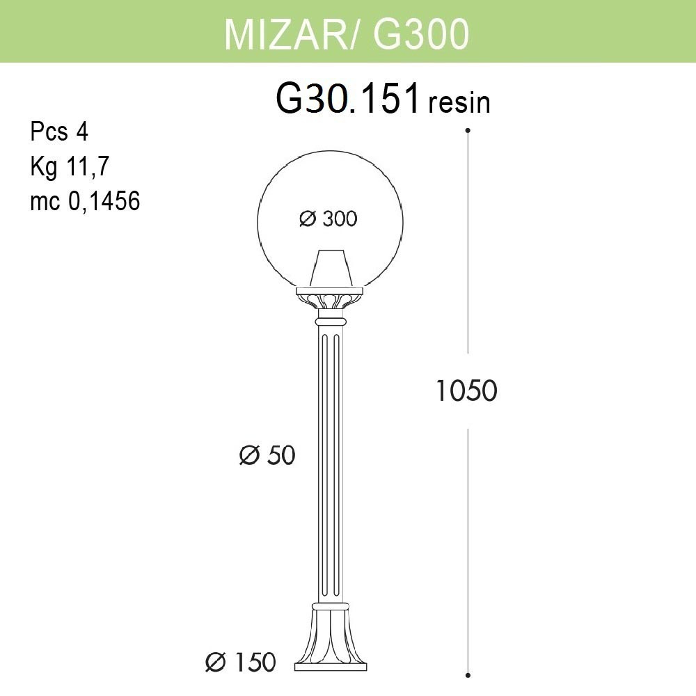 Уличный светильник Fumagalli Mizar.R/G300 G30.151.000.BYE27 в Санкт-Петербурге