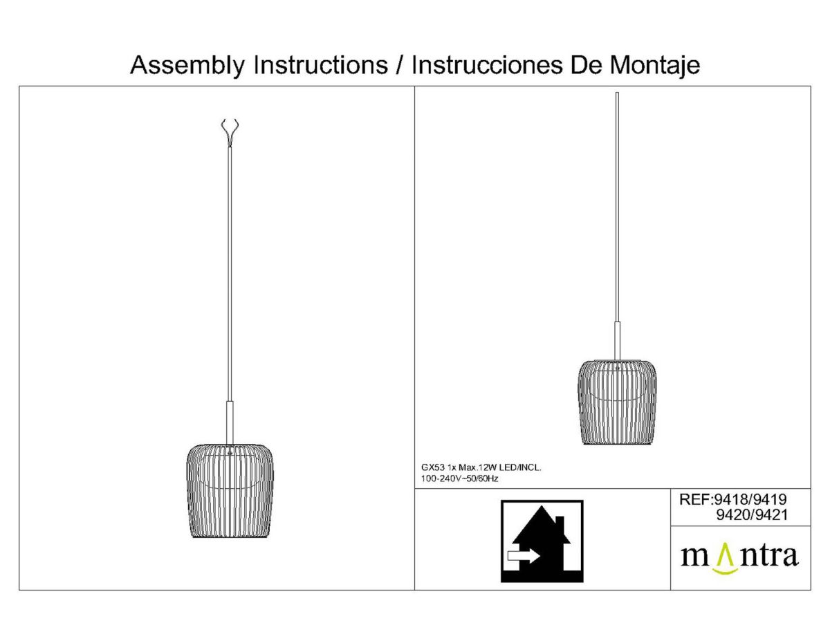 Подвесной светильник без основания Mantra Dubai 9418 в Санкт-Петербурге