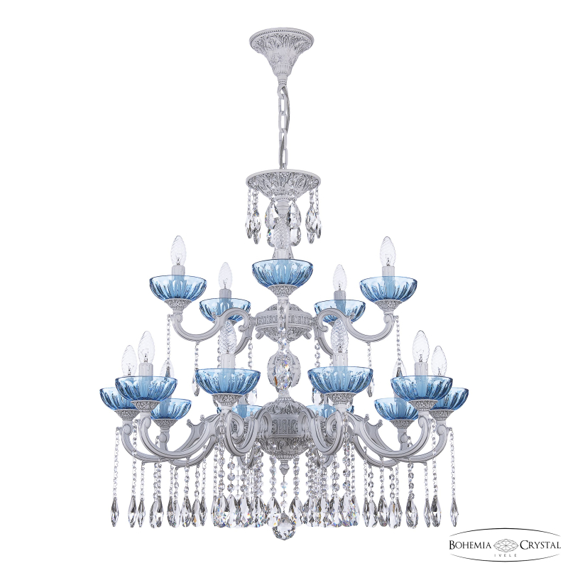 Подвесная люстра Bohemia Ivele Crystal AL78101/10+5/250/2D A WMN P Aquamarine/M-1H в Санкт-Петербурге