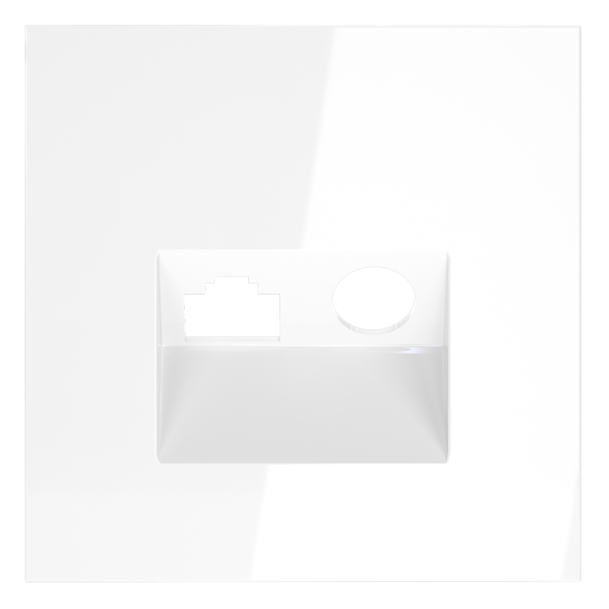 Накладка для розетки TV+RJ45 кат. 6 Voltum S70 (белый глянцевый) VLS002701 в #REGION_NAME_DECLINE_PP#