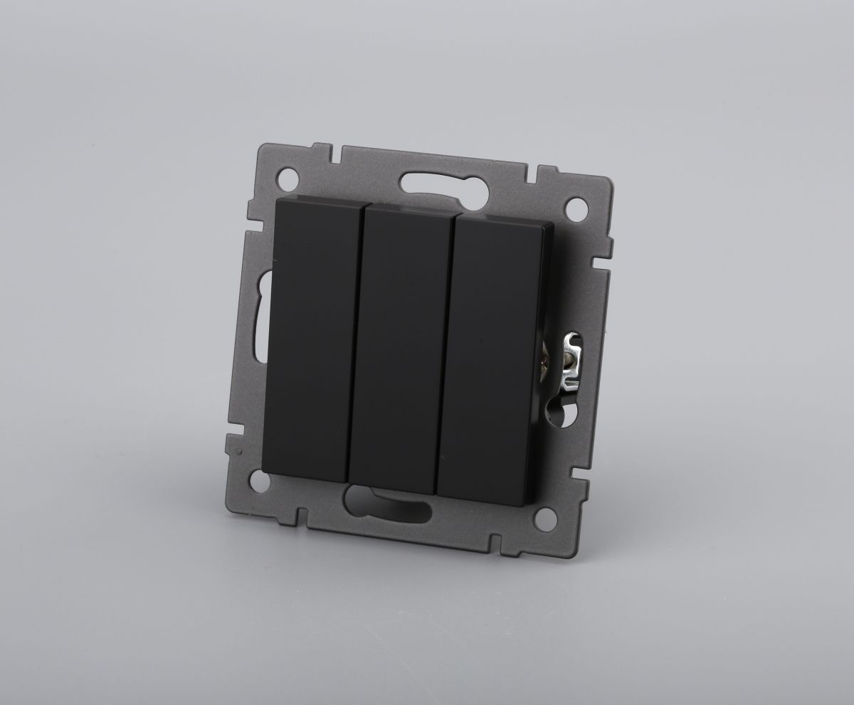 Механизм выключателя трехклавишный непроходной Arlight SWT-MK03-PL-BK-V (250V, 10A) 049897 в Санкт-Петербурге