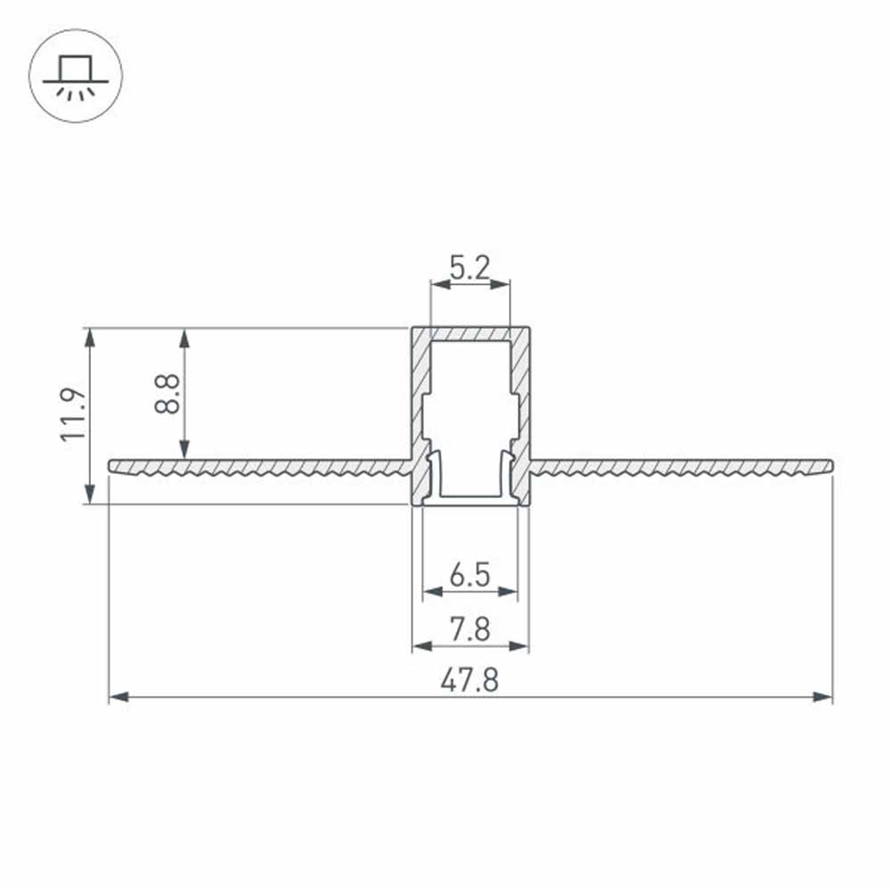 Алюминиевый профиль Arlight SL-Linia8-Fantom-2000 Anod 034986 в Санкт-Петербурге