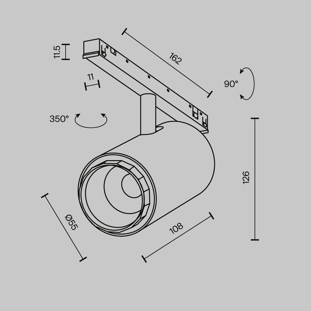 Трековый магнитный светильник Maytoni Technical Focus Zoom Exility X TR244-12W3K-B в Санкт-Петербурге