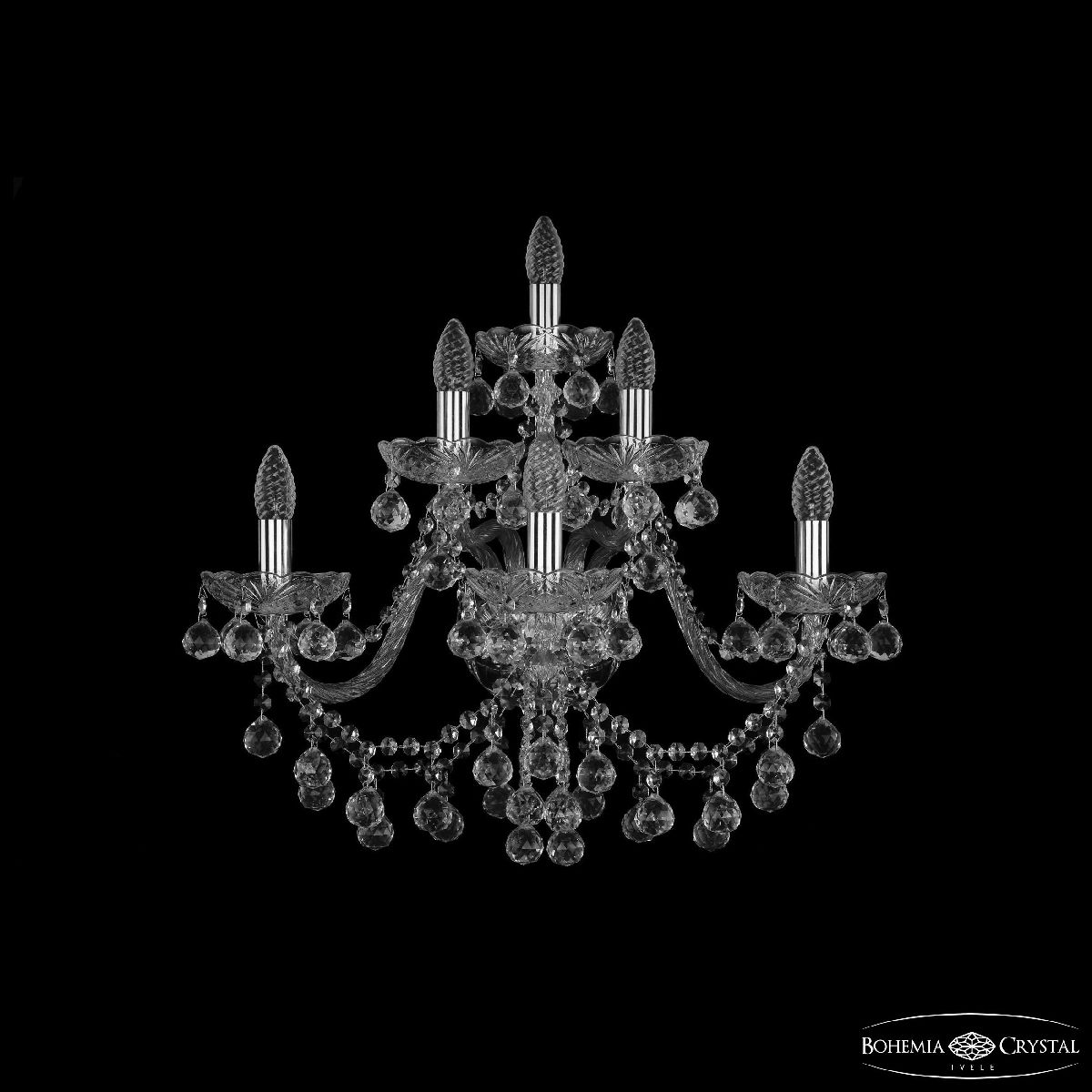 Бра Bohemia Ivele Crystal 1409B/3+2+1/240/XL Ni в Санкт-Петербурге