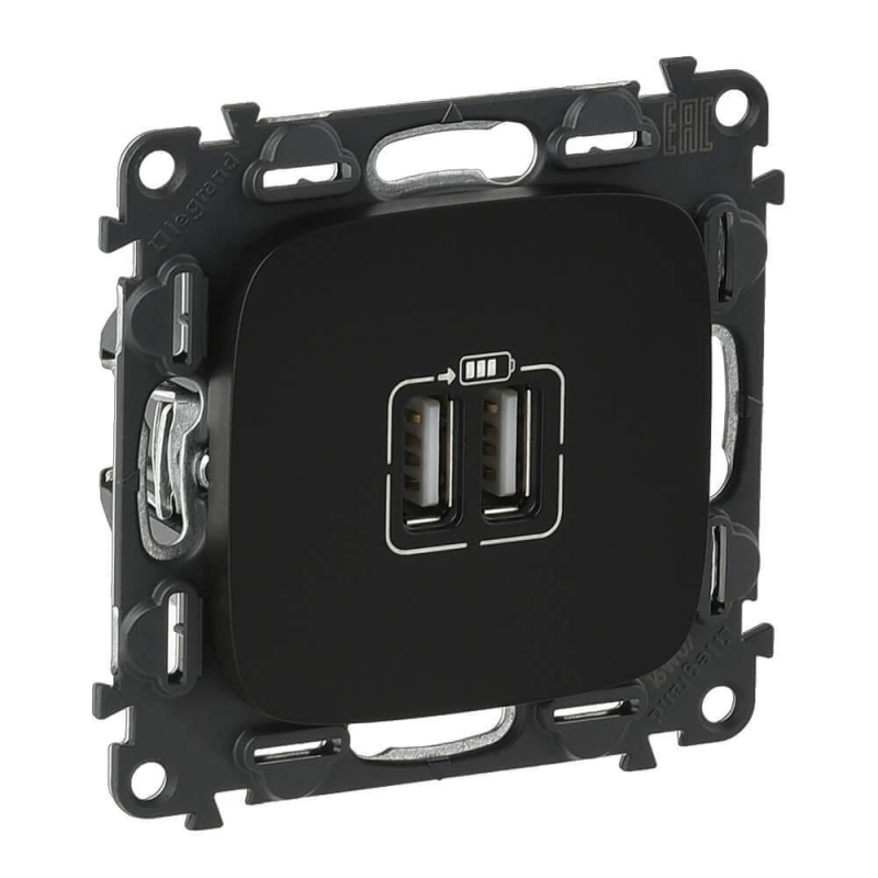 Розетка USB двойная Legrand Valena Allure 240V/5V 1500mA антрацит 754998 в Санкт-Петербурге