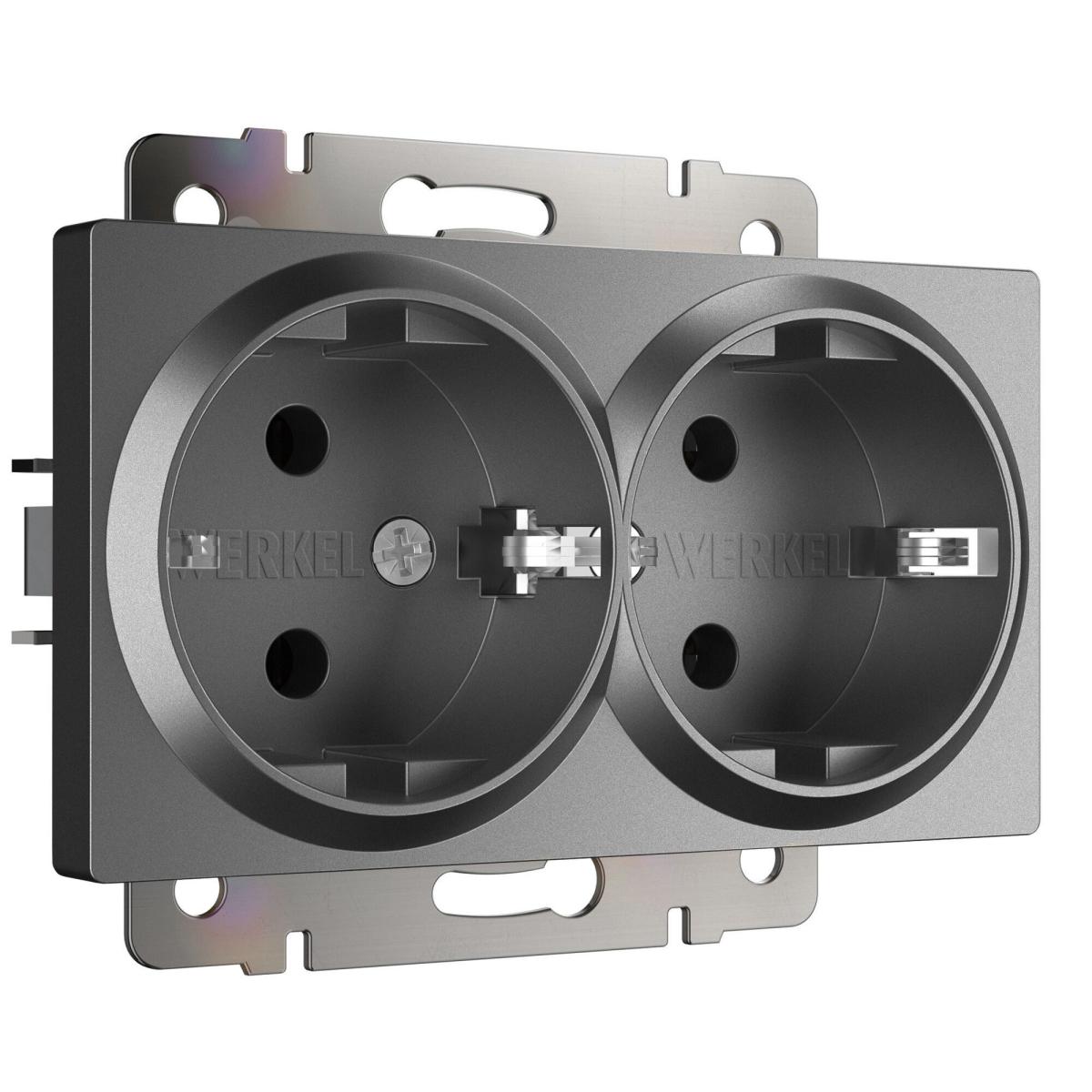 Розетка двойная с заземлением Werkel W1172064 4690389194443 a063107 в Санкт-Петербурге