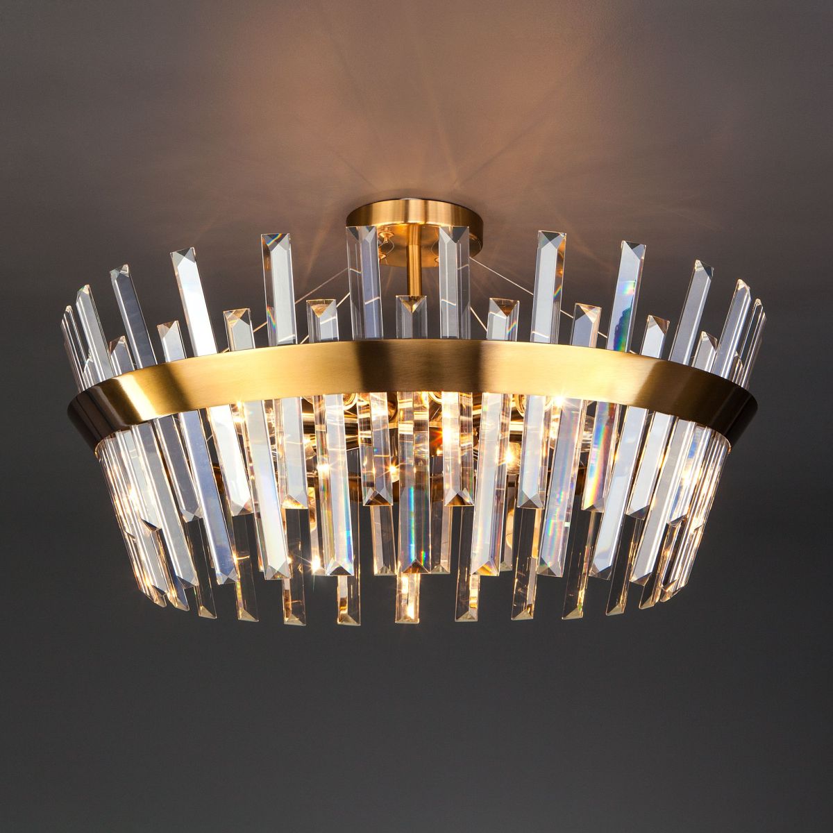 Потолочная люстра Eurosvet Steccato 10111/8 золотая бронза/прозрачный хрусталь Strotskis Smart a047843 в #REGION_NAME_DECLINE_PP#