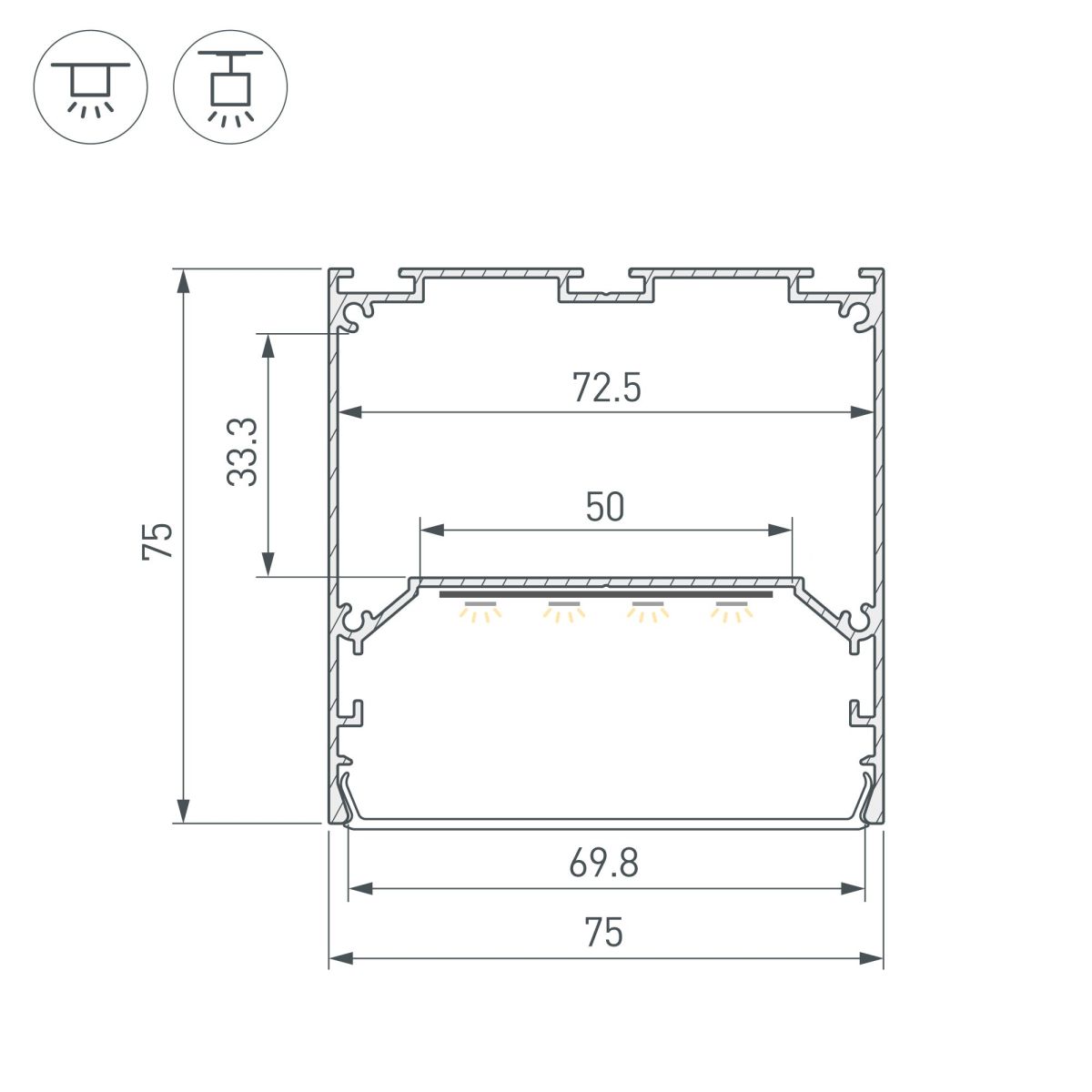 Профиль Arlight LINE-M-7575-3000 ANOD 056346 в Санкт-Петербурге