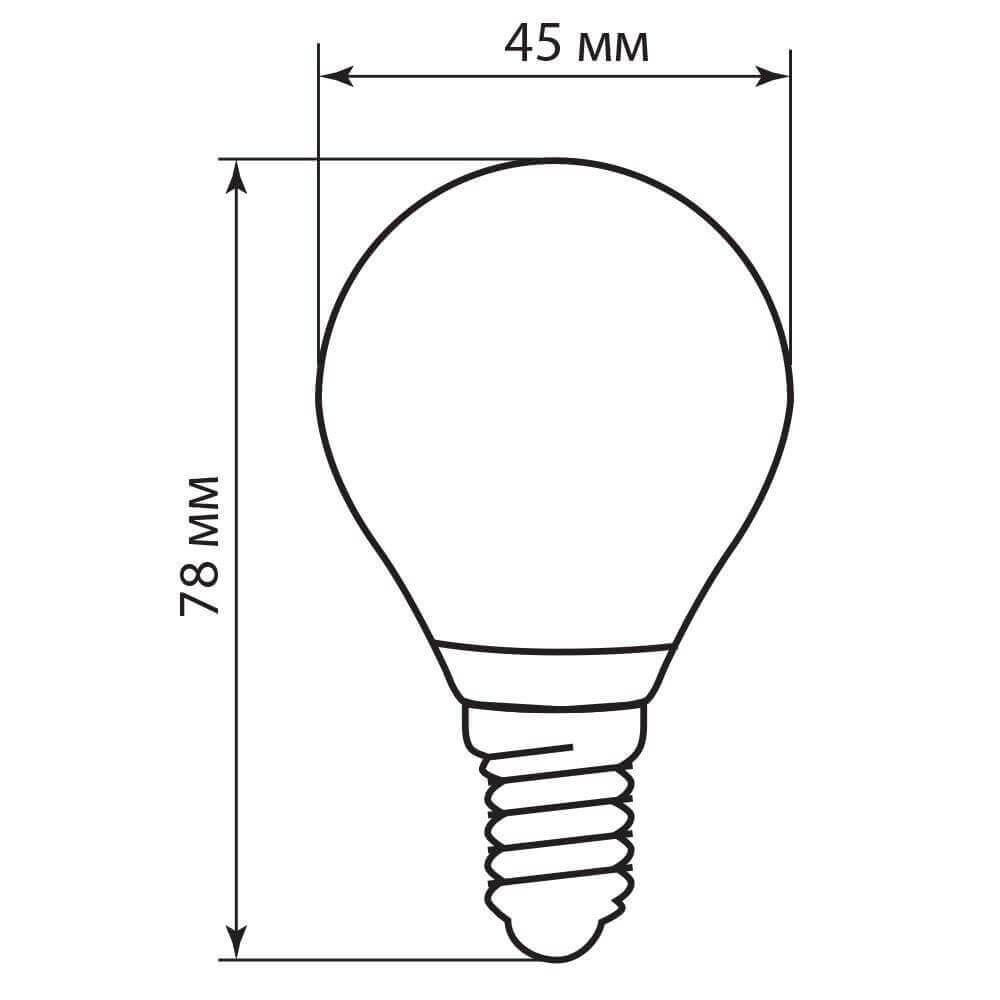 Лампа светодиодная филаментная Feron E14 5W 2700K Шар Прозрачная LB-61 25578 УЦ в Санкт-Петербурге