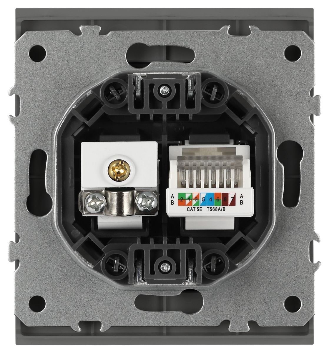 Розетка Эра Arktik 16-3110-06 комбинированная RJ45+TV графит Б0070499 в Санкт-Петербурге