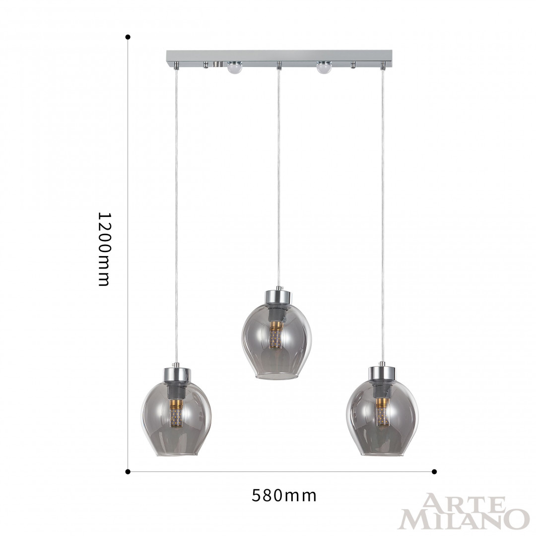 Подвесной светильник Arte Milano Neapolis 273307/3L Ni в #REGION_NAME_DECLINE_PP#