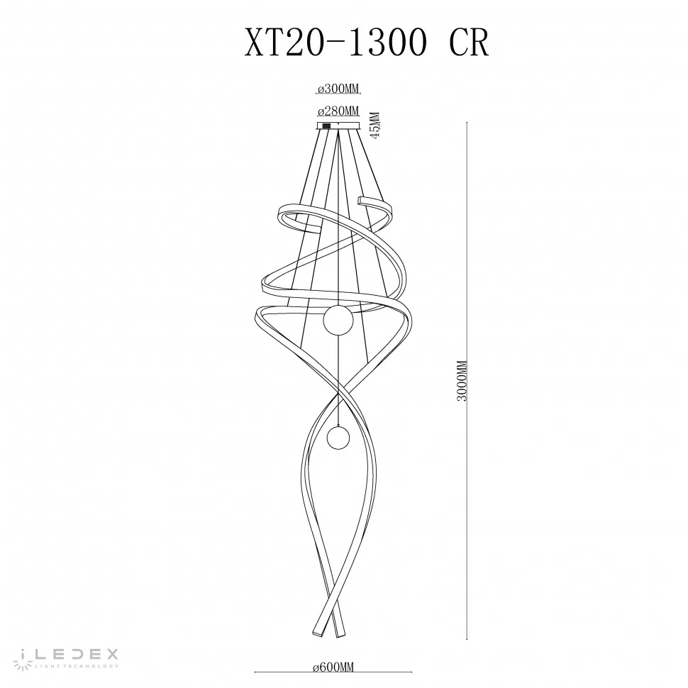 Подвесная люстра iLedex Axis XT20-1300 CR в Санкт-Петербурге