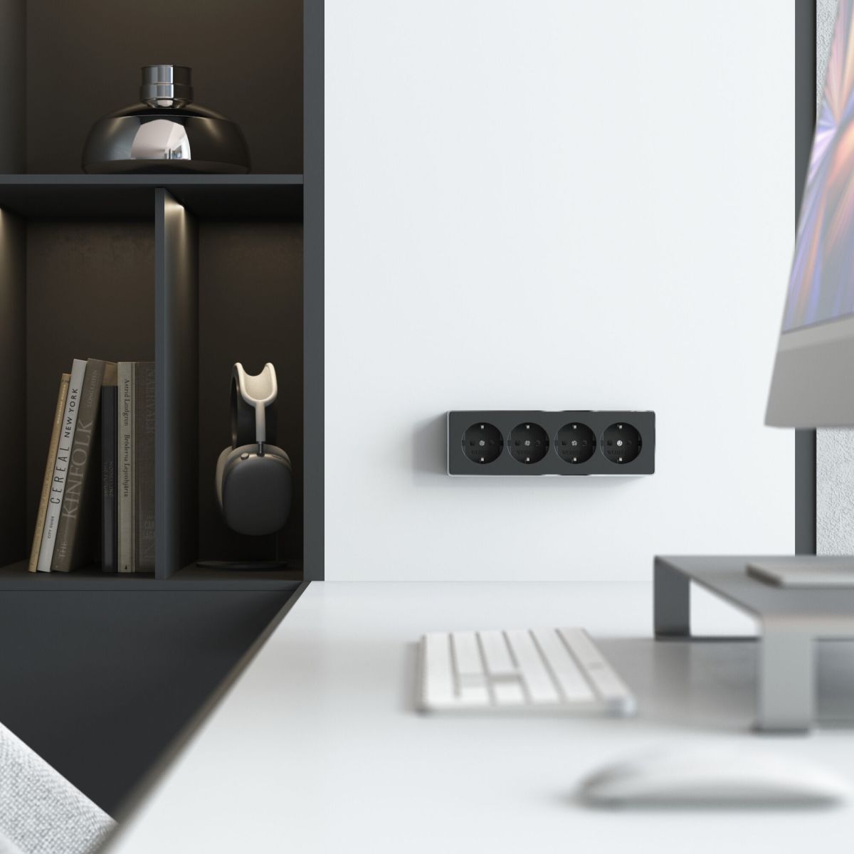 Розетка четверная с заземлением и шторками Werkel Gallant черный/хром W5072258 4690389218026 a071254 в #REGION_NAME_DECLINE_PP#