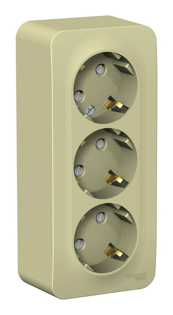 Розетка 3-ая с/з со шторками, изолир. пластина 16А, 250В Systeme Electric Blanca наруж Беж BLNRA011317 в Санкт-Петербурге