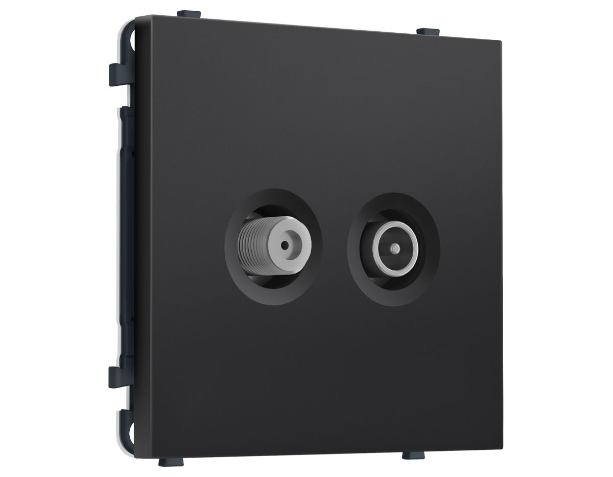 Комплект механизма розетки TV оконечной + SAT SIGMA Черный матовый 5-862MHz 3.5dB/950-2150MHz 3.8dB QUANT PRO Ambrella Volt MS813310 (SP8133, PR217) в #REGION_NAME_DECLINE_PP#