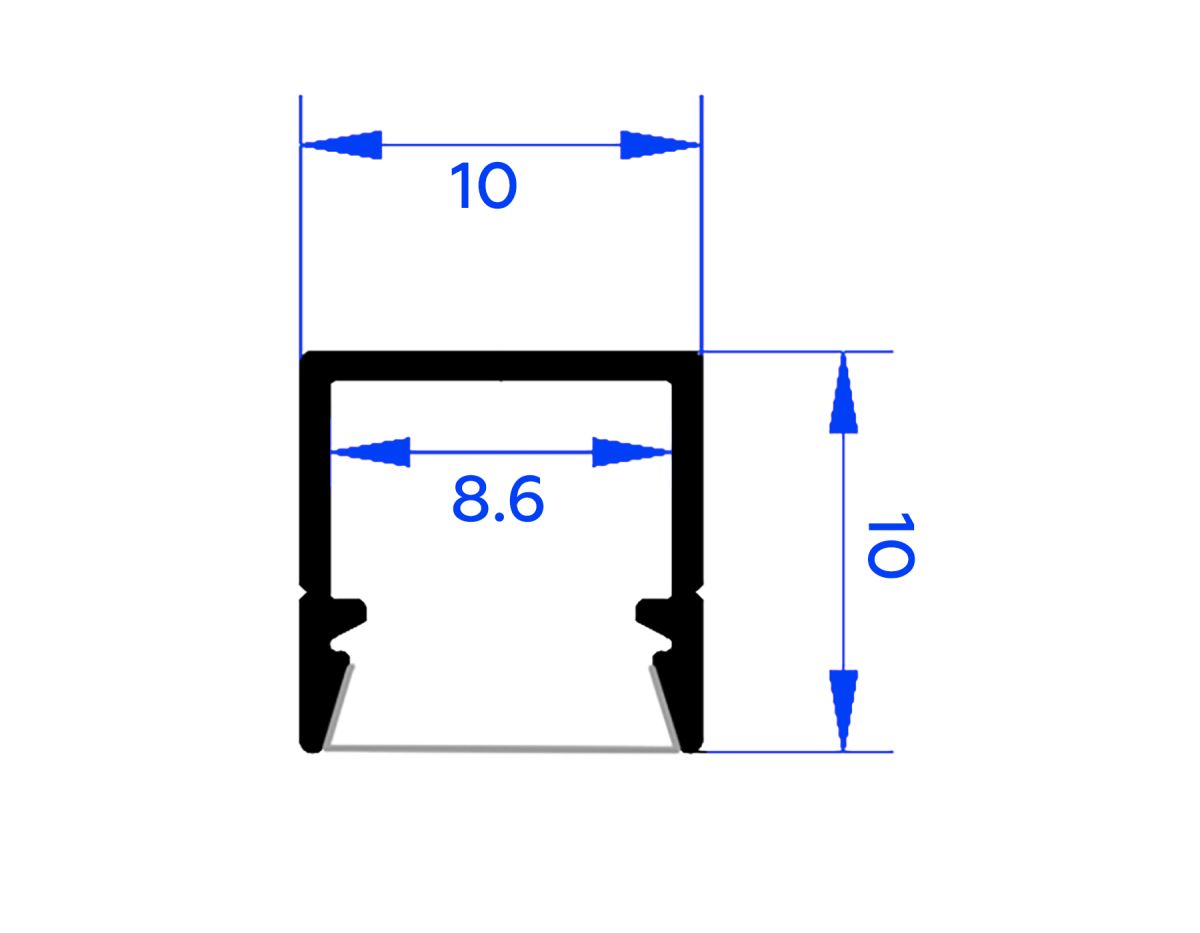 Профиль накладной для светодиодной ленты до 8мм Ambrella Light Illumination GP1650AL в Санкт-Петербурге