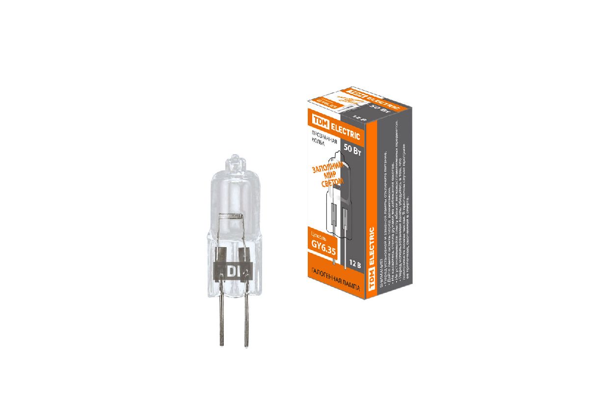 Лампа галогенная TDM Electric GY6.35 50W 3000K прозрачная SQ0341-0063 в Санкт-Петербурге