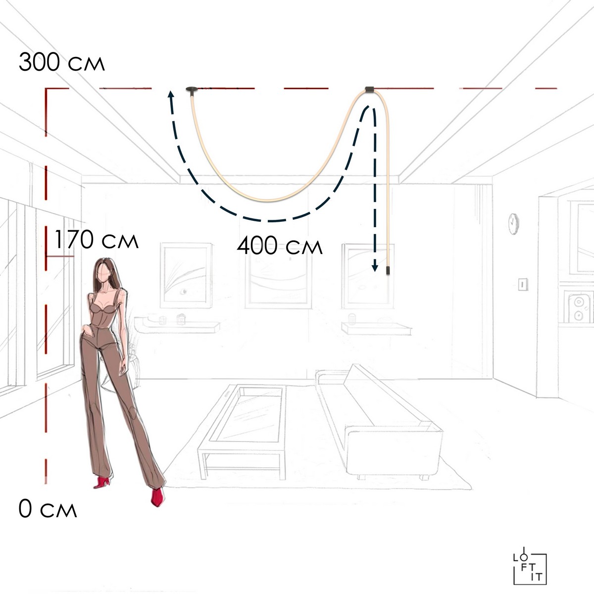 Потолочный светильник Loft IT Thread 10388A Black в Санкт-Петербурге