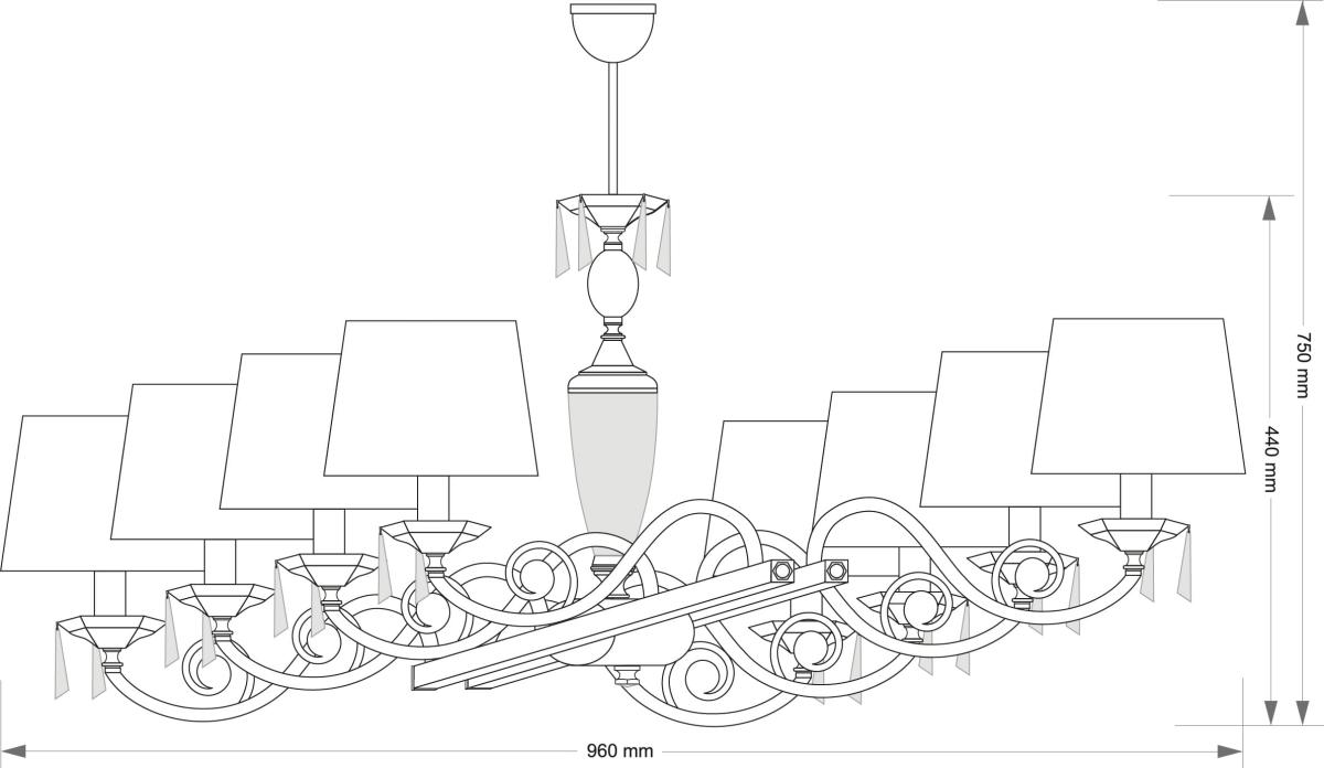Подвесная люстра Kutek Monza MON-ZWL-8 (N/A) в Санкт-Петербурге