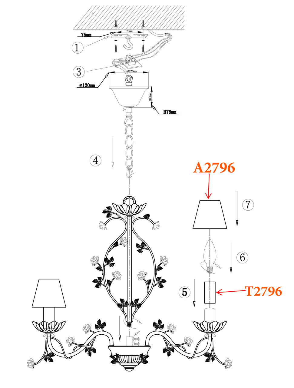 Подвесная люстра Odeon Light Tender 2796/6 в Санкт-Петербурге