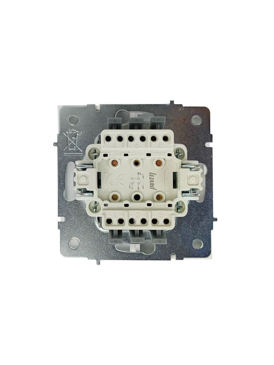 Выключатель 2-ой белый безвинтовой зажим/клемма Lezard Zima 704-0288-101QC в Санкт-Петербурге