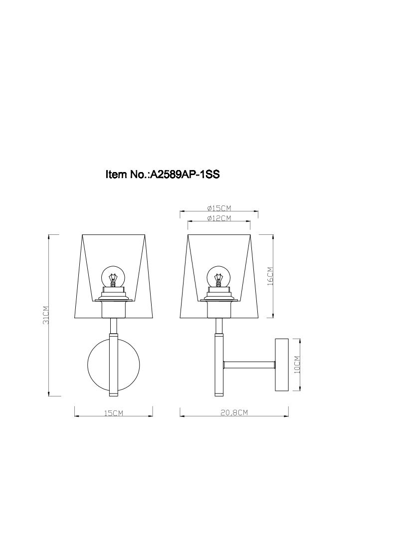 Бра с абажуром Arte Lamp RODOS A2589AP-1SS в Санкт-Петербурге