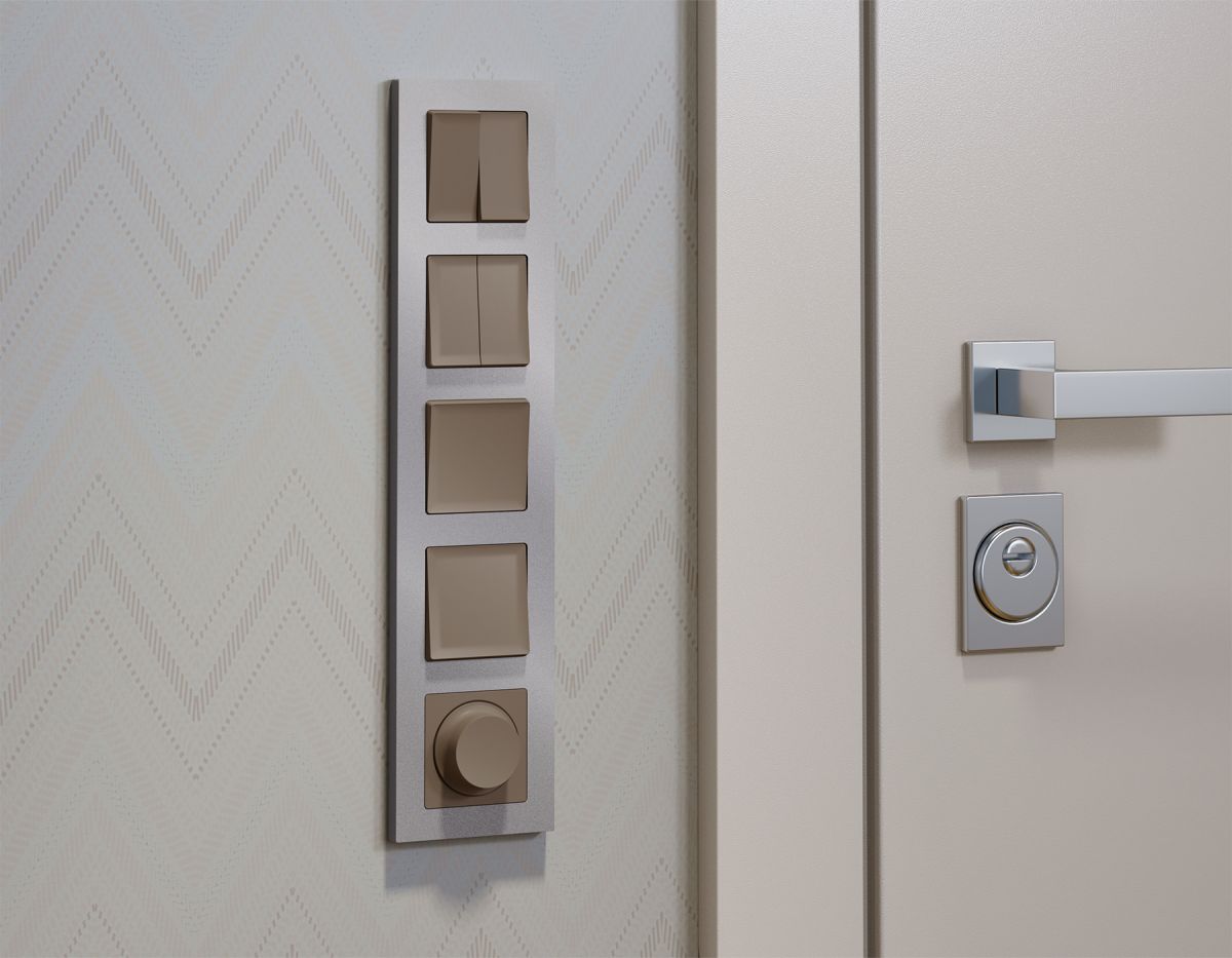 Комплект механизма 2-клавишного перекрестного выключателя 10A-250V Alfa Темная бронза матовый Quant Ambrella Volt MA633030 (AP6330, VM125) в Санкт-Петербурге