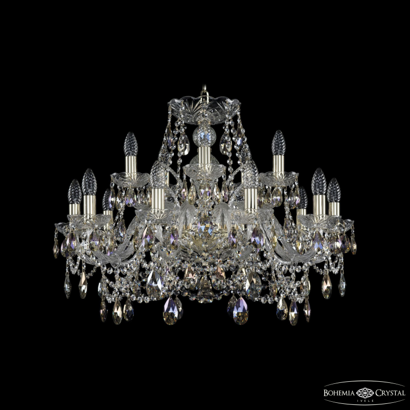 Подвесная люстра Bohemia Ivele Crystal 1411/10+5/240 G K801 в Санкт-Петербурге