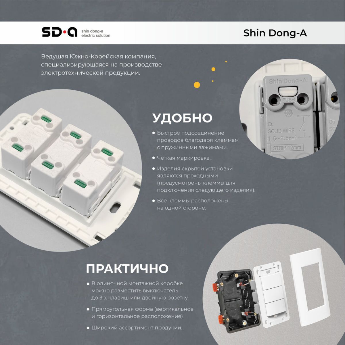 Крышка двойной монтажной коробки декоративная SHIN DONG-A Laon WLO-2027-WH в Санкт-Петербурге